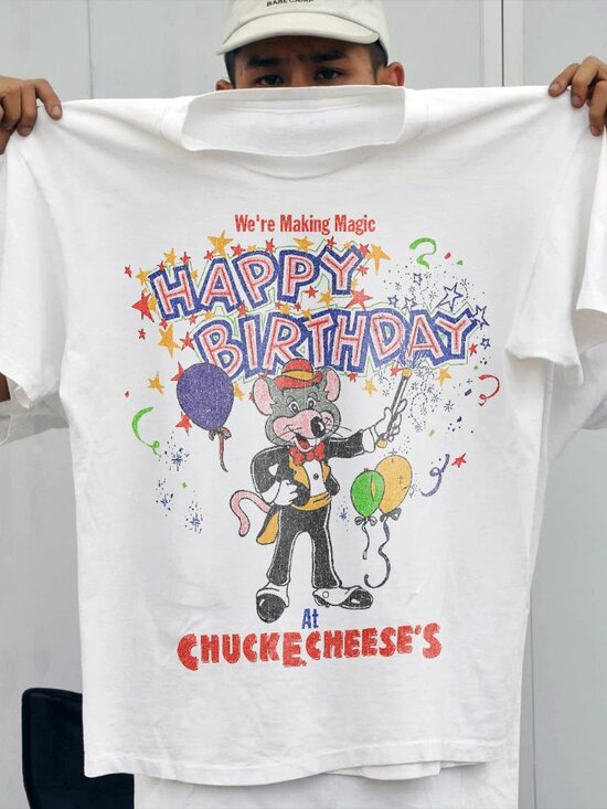 Other - 90s Chuck-E-Cheese Birthday Celebration Grail Rare White T-Shirt